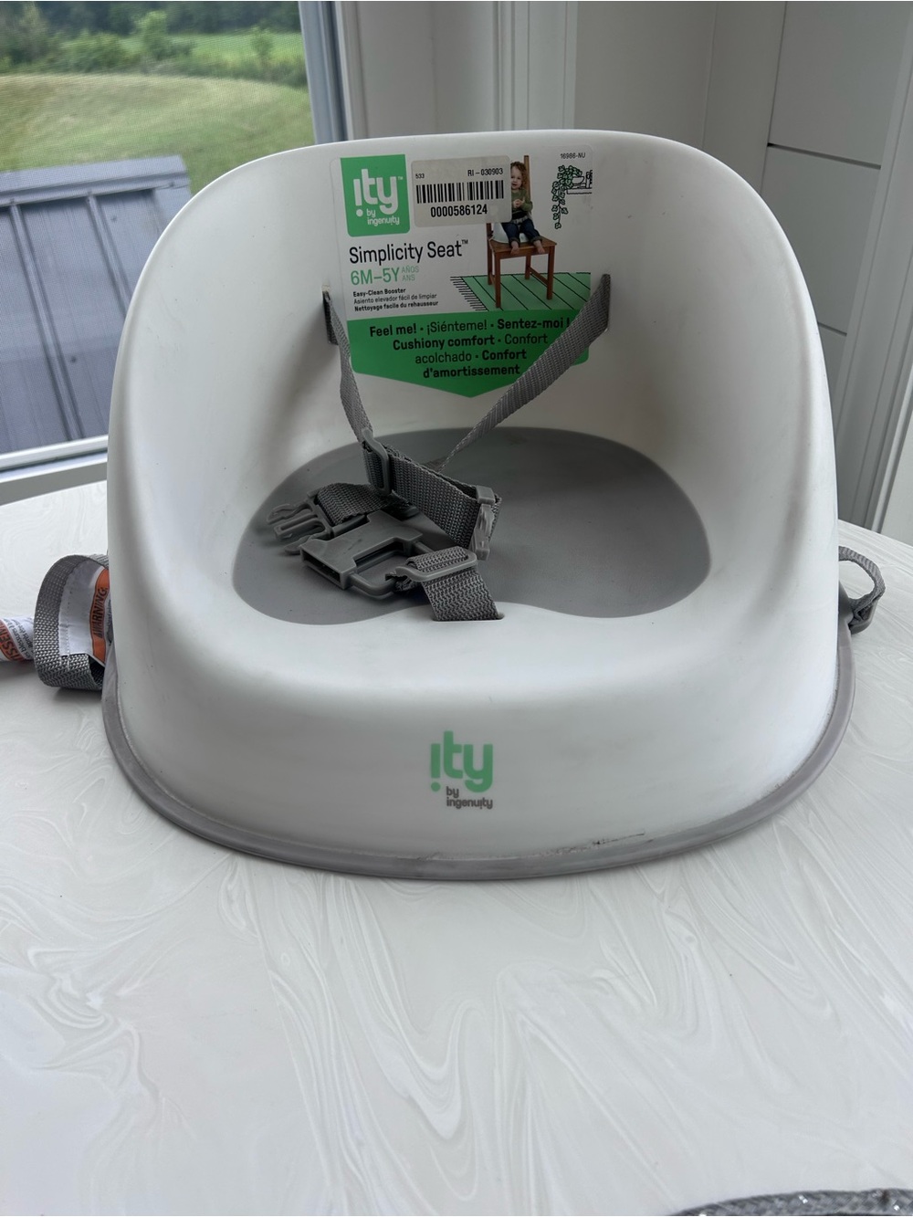 Ty Simplicity Seat Cushioned Baby Booster - White/Gray